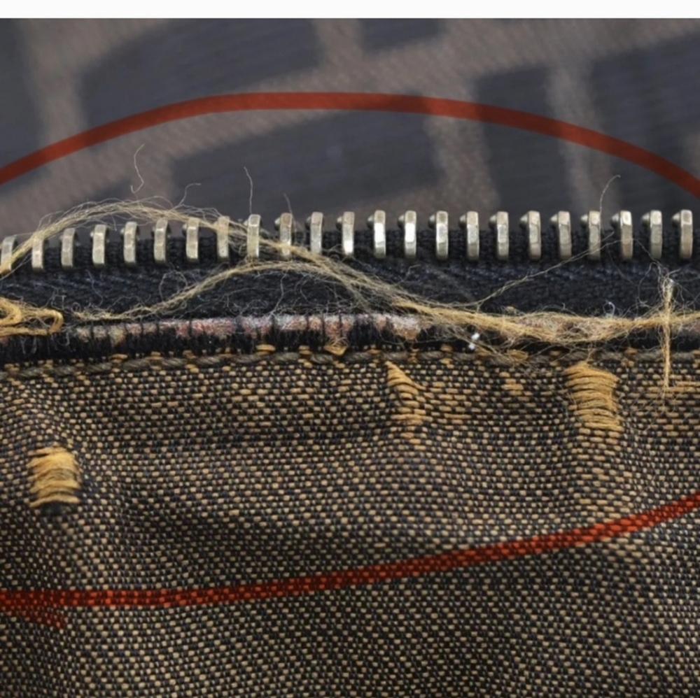 FENDI Vintage Zucca Hand Bag Canvas Leather Brown USED - LIVE SHOW Listing! - Picture 12 of 16